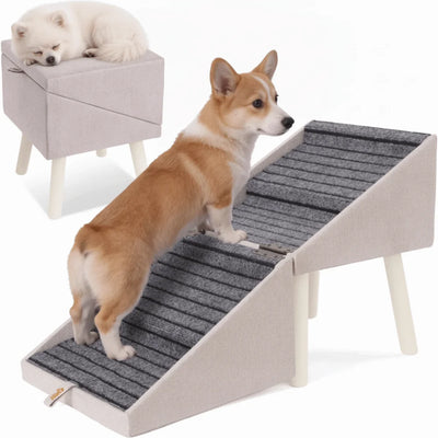 Rampe Escalier pour Chien Pliable 2-en-1 Tabouret Canapé 80 cm