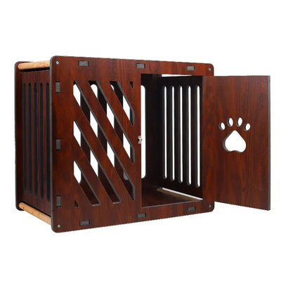 Niche d'Intérieur en Bois pour Chien Meuble à Porte Lattée