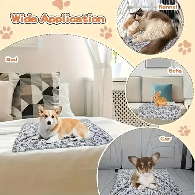 Couverture Peluche Chien Motif Patte Grand Format