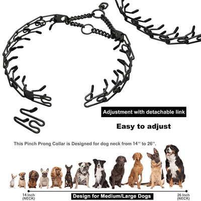 Collier à Pointes Inox Maillons Amovibles Embouts Caoutchouc