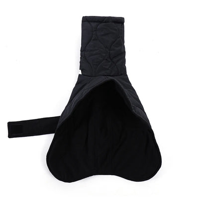 Manteau d'Hiver Noir Col Montant Lévrier Greyhound