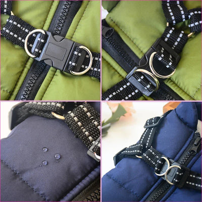 Manteau Imperméable Chien Doublé Polaire Grande Taille