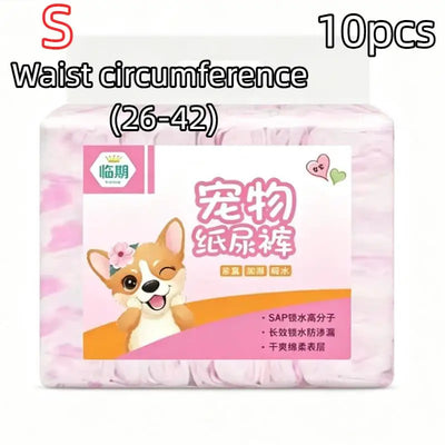 Couche pour Chien Jetable Petit et Moyen Gabarit 10 Pièces