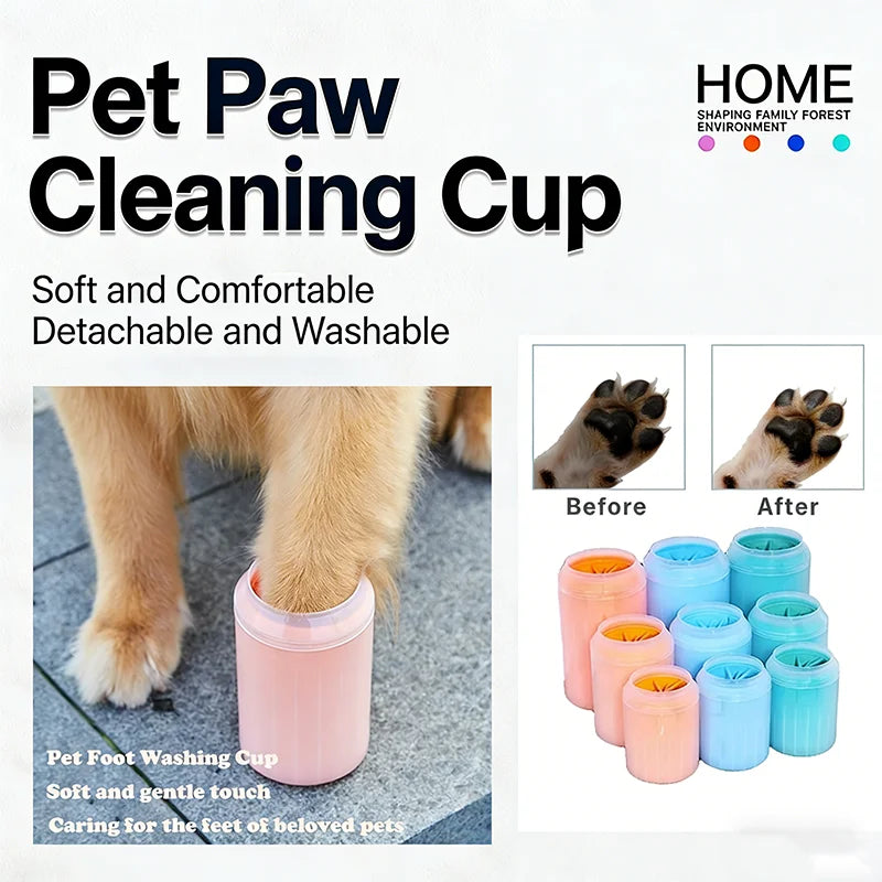 Gobelet Nettoyeur de Pattes avec Brosse pour Chien