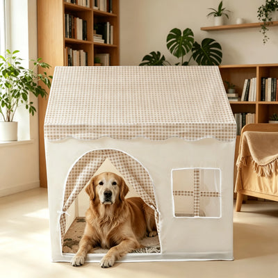 Tente pour Chien Grande Taille Niche Pliable Portes Enroulables