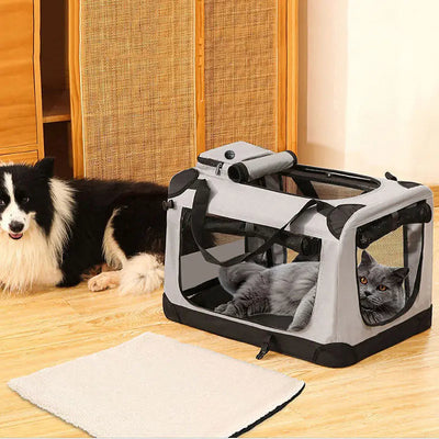 Caisse de Transport Chien Souple Pliable 3 Portes