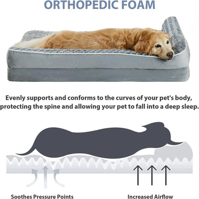 Canapé Orthopédique pour Chien Grande Taille Housse Lavable