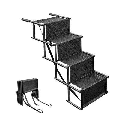 Escalier pour Chien Voiture Pliable Acier 4 Marches 80 kg