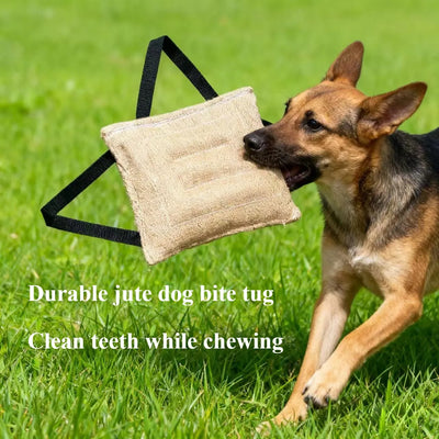 Jouet de Traction pour Chien Coussin Jute 2 Poignées