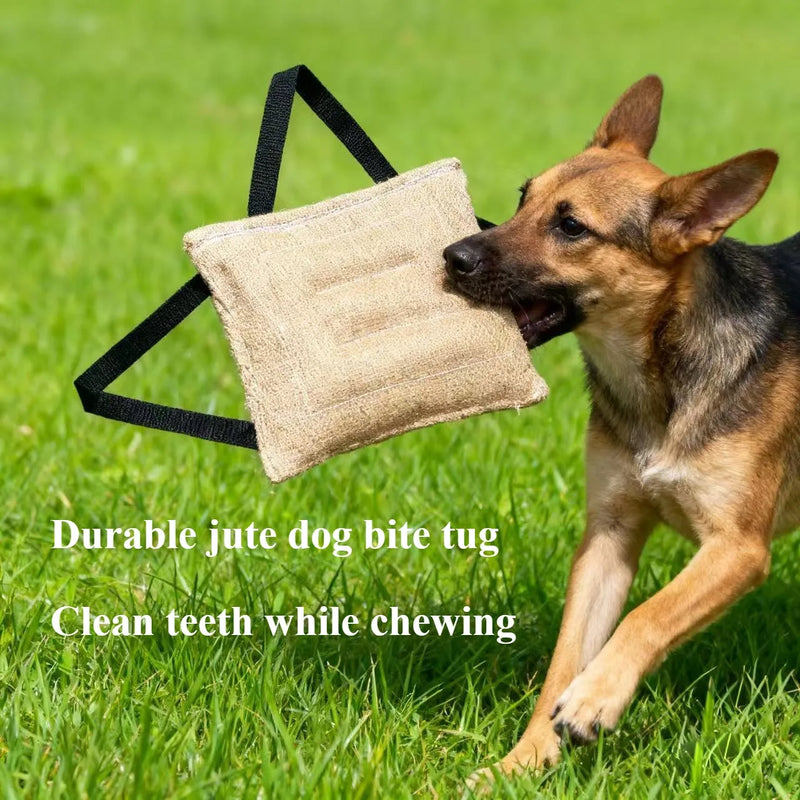Jouet de Traction pour Chien Coussin Jute 2 Poignées
