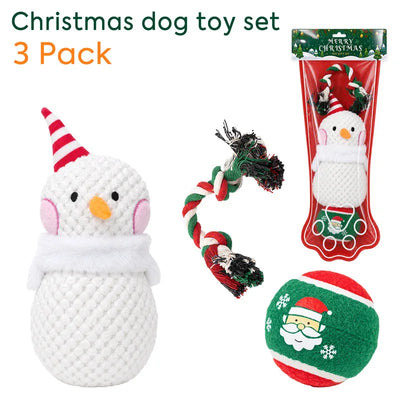 Ensemble de Jouets de Noël à Mâcher pour Chien