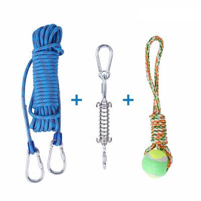 Spring Pole pour Gros Chien avec Ressort Inox et Corde