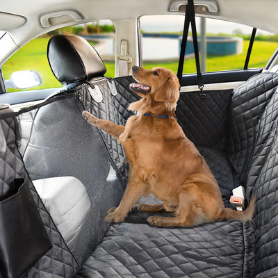 Hamac Voiture Chien Étanche Fenêtre Zippée Poches 143x153 cm