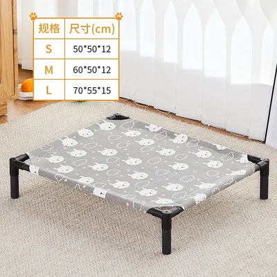 Lit Surélevé pour Chien Toile Respirante 4 Motifs 3 Tailles