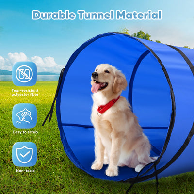Set d'Obstacles Agility pour Chien avec Tunnel et Haie