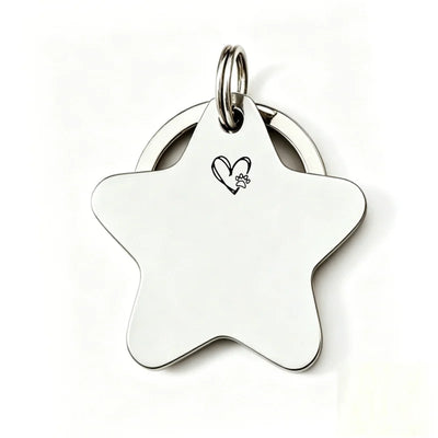 Médaille d'Identification Étoile Gravée pour Chien