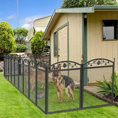 Parc pour Chien Mise Bas 8 Panneaux Métal 126 cm