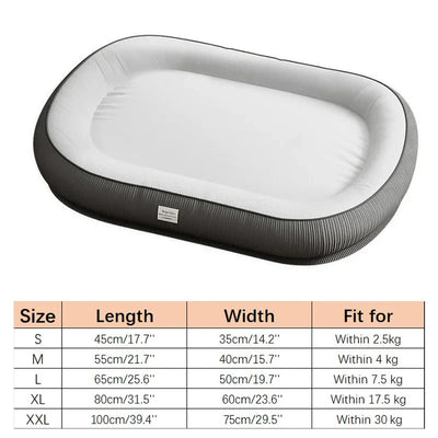 Panier Ovale Bord Texturé pour Chien du S au 2XL