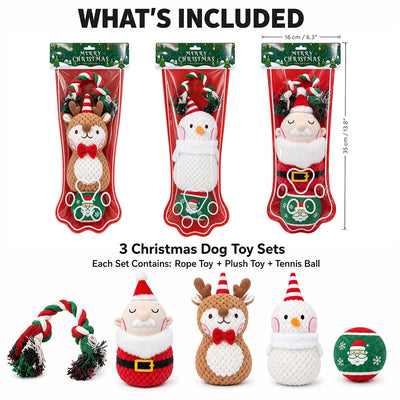 Ensemble de Jouets de Noël à Mâcher pour Chien
