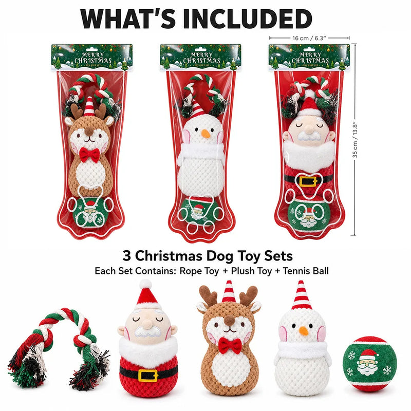 Ensemble de Jouets de Noël à Mâcher pour Chien