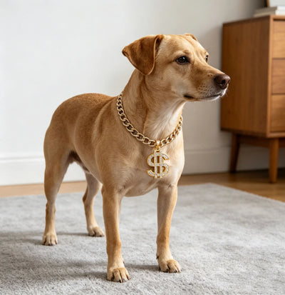 Collier Chaîne Cubaine Dorée Gros Chien