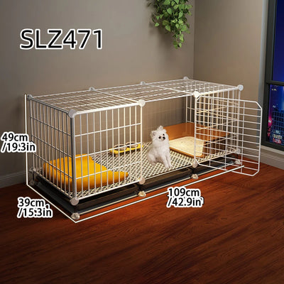Cage pour Chien Intérieur Petite Taille avec Zone Toilette
