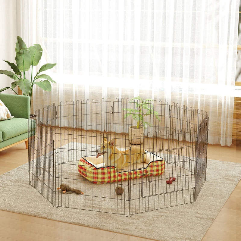 Parc Pliable pour Chien PawHut 8 Panneaux 71 x 61 cm