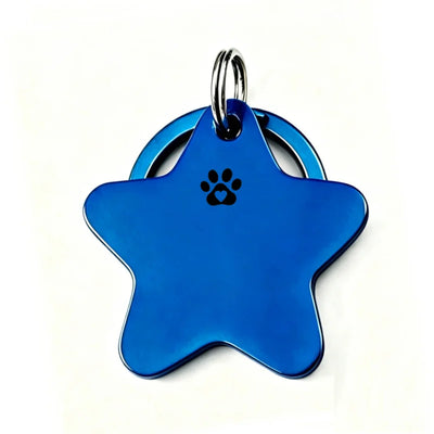 Médaille d'Identification Étoile Gravée pour Chien