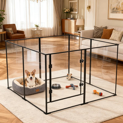 Enclos Acrylique Transparent Grand Chien 122x122 cm
