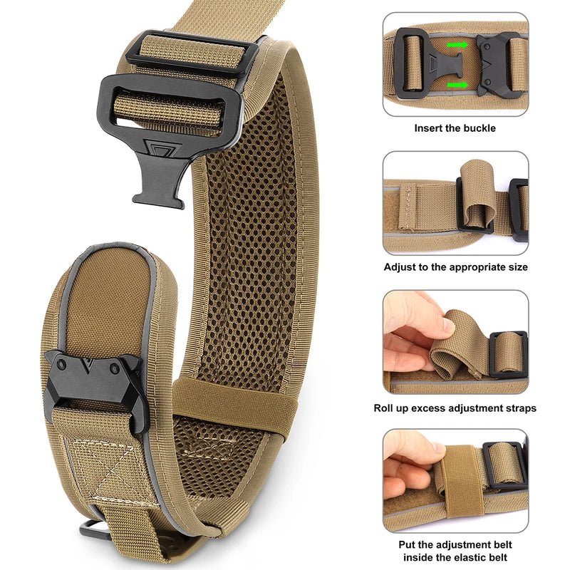 Collier Tactique Militaire Nylon Réfléchissant Gros Chien