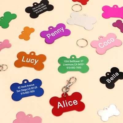 Médaille Gravée en Os pour Chien et Chat