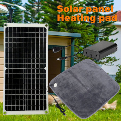 Coussin Chauffant Solaire Portable pour Chien Batterie Intégrée