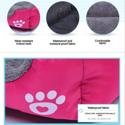 Canapé pour Chien Carré Doux Lavable Chaud d'Hiver