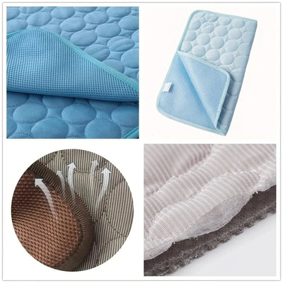 Tapis Rafraîchissant Bleu pour Chien et Chat, Format S à XL