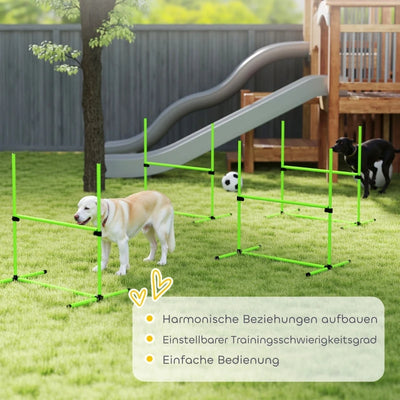 Kit d'Agility Chien 4 Obstacles Réglables avec Sac
