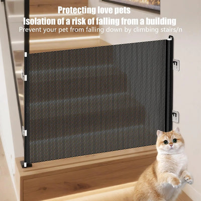 Barrière Chien Rétractable Sans Perçage Porte Couloir Chat