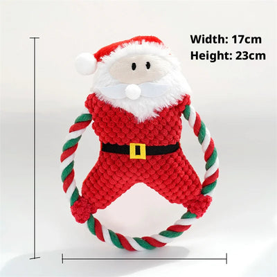 Jouet de Noël Chien Corde et Peluche Hérisson Renne