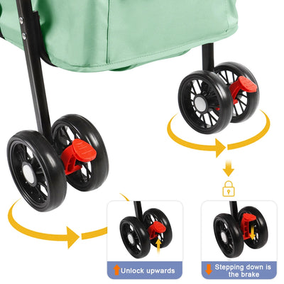 Poussette 2-en-1 Nacelle Amovible pour Chien 10 kg