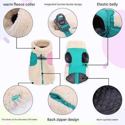 Manteau Laine d'Agneau Coupe-Vent Chien Extérieur