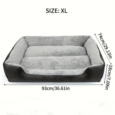Panier Canapé d'Hiver Chien Rebords Doux Noir Grande Taille