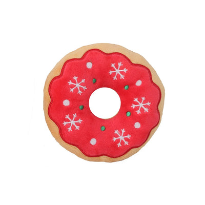 Cadeau de Noël Chien Peluche Couinante Père Noël Donut