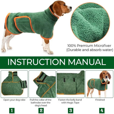 Peignoir Séchage Rapide Microfibre pour Chien