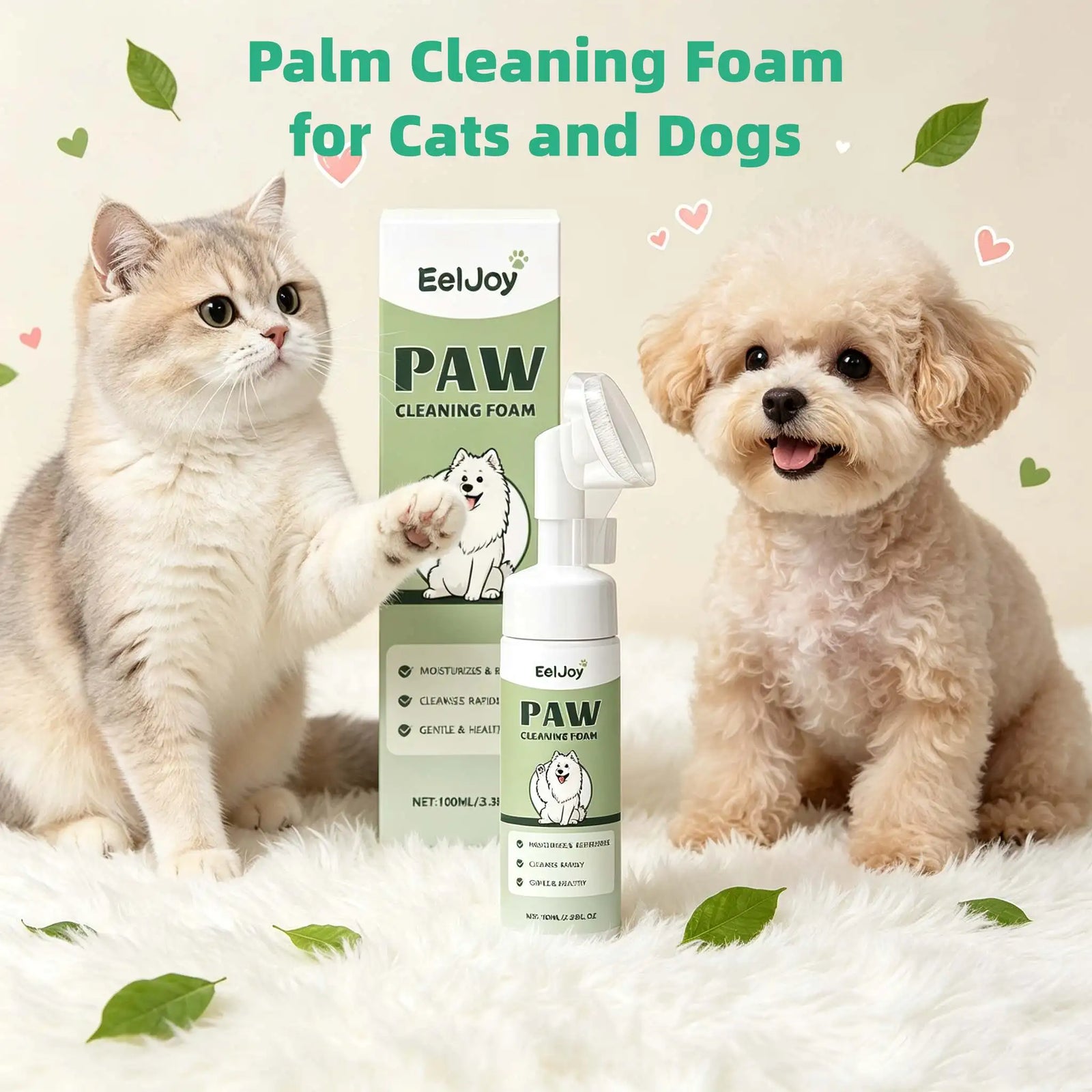 Mousse Nettoyante Pattes avec Brosse pour Chien