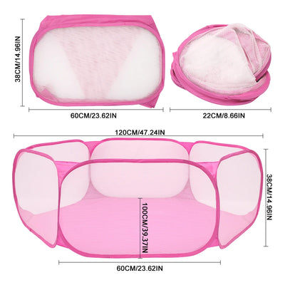Parc pour Chien Pliable Transparent Chiot et Lapin 120 cm
