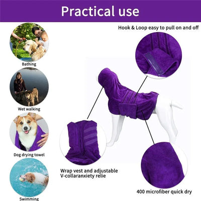 Peignoir Bain Absorbant Réglable Gros Chien
