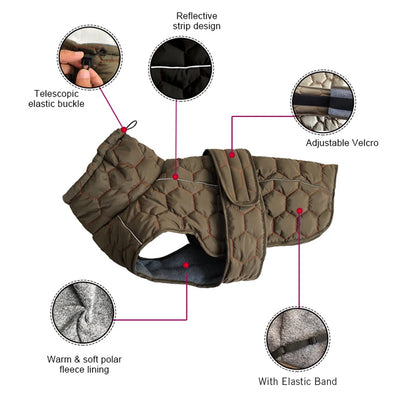 Manteau Hiver Coupe-Vent Réfléchissant Gros Chien