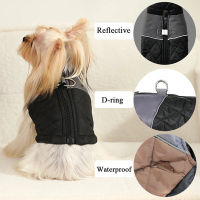 Manteau Matelassé Zippé Réfléchissant Grande Taille Chien