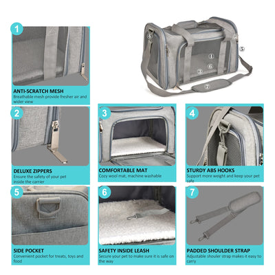 Sac de Transport Chien Souple Bandoulière Petit Chien Chat