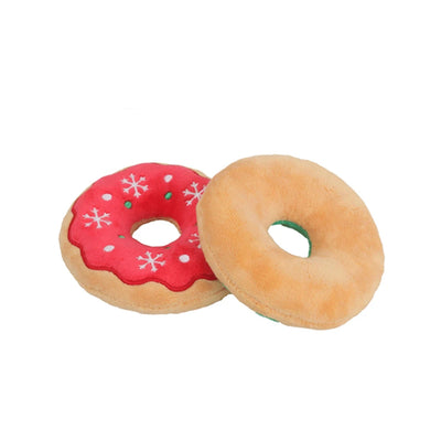 Cadeau de Noël Chien Peluche Couinante Père Noël Donut