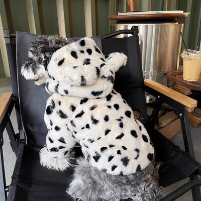 Manteau Sherpa Moucheté à Capuche pour Chien